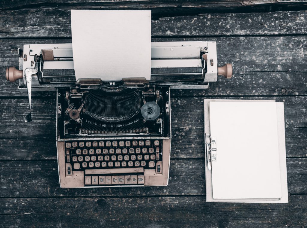 An old typewriter, ready to hammer down a gorgeous script