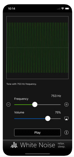 Tone generator app frequency